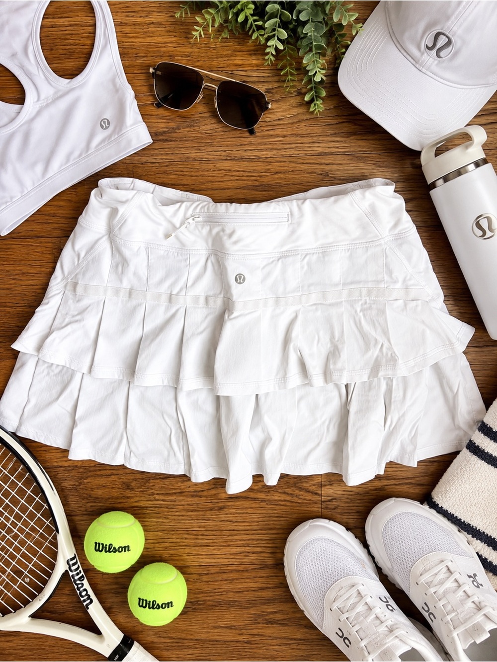 lululemon athletica White Tiered Skirt with Ruffle Panels